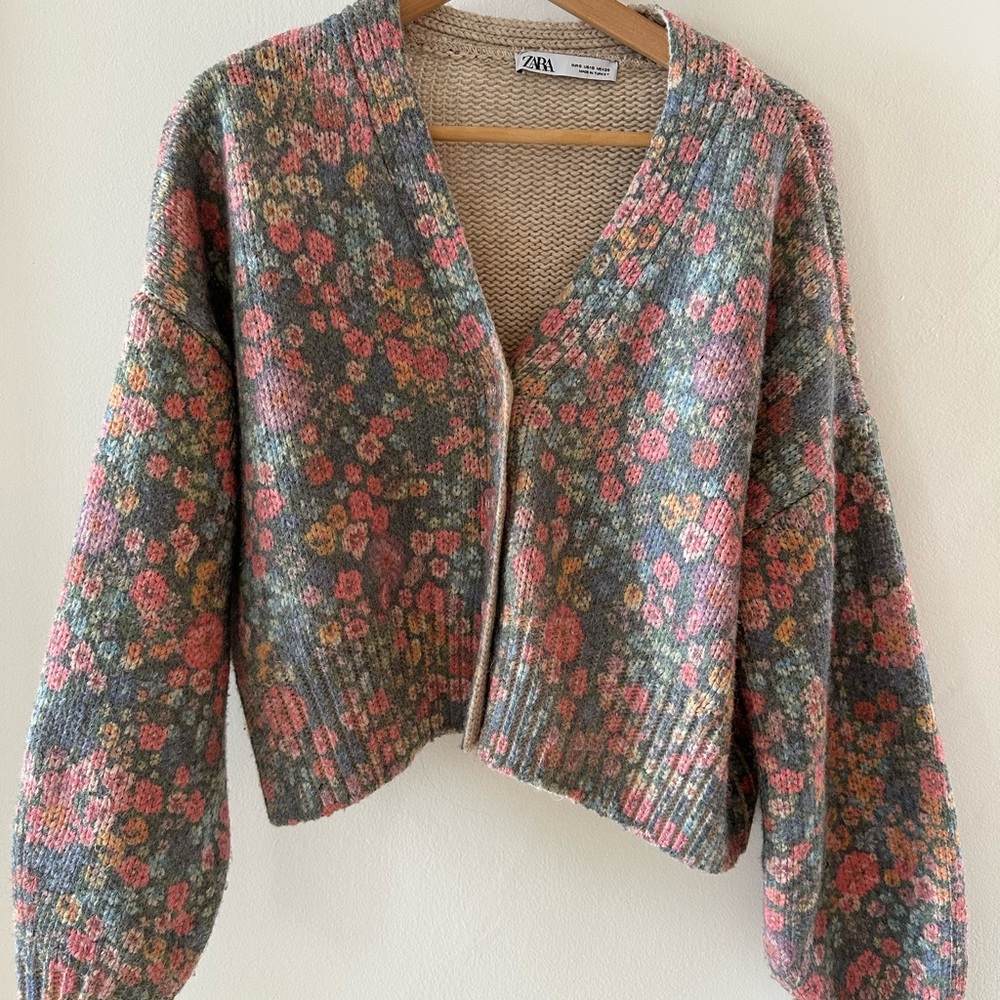 Zara Floral Knit Sweater - Multicolor